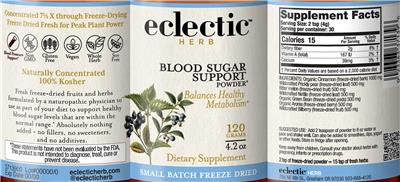 Blood Sugar Support Powder label