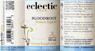 Bloodroot Grain-Free Alcohol label