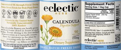 Calendula 250 mg label