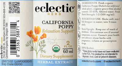 California Poppy label