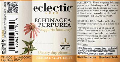 Echinacea purpurea label