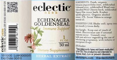 Echinacea Goldenseal label