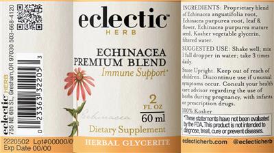 Echinacea Premium Blend label