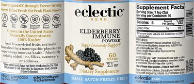 Elderberry Immune label