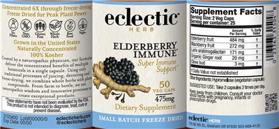 Elderberry Immune 475 mg label