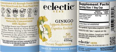 Ginkgo 450 mg label