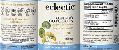 Ginkgo Gotu Kola 275 mg label