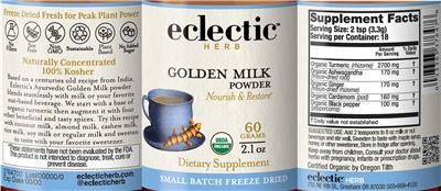 Golden Milk Powder label