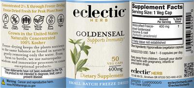 Goldenseal 400 mg label