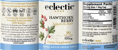 Hawthorn 500 mg label