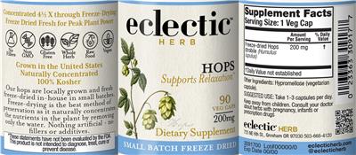 Hops 200 mg label