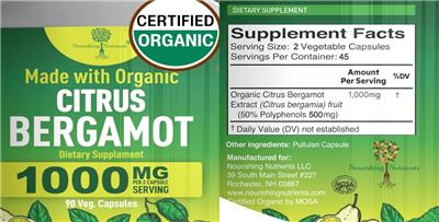 Citrus Bergamot 1000 mg label