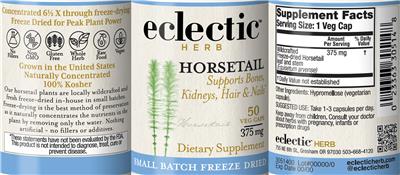 Horsetail 375 mg label