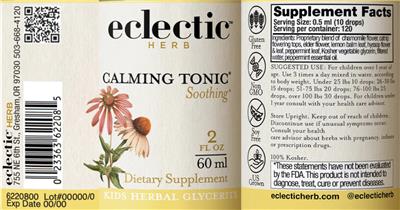 Calming Tonic label