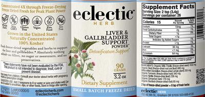 Liver & Gallbladder Support Powder label
