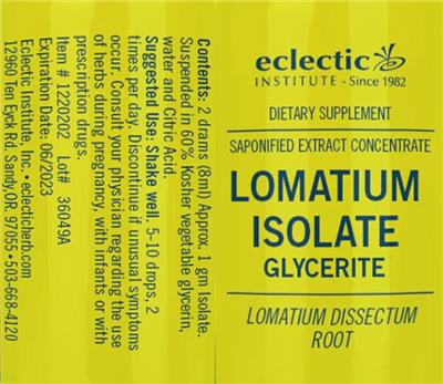Lomatium Isolate Glycerite label
