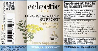 Lung & Immune Support label
