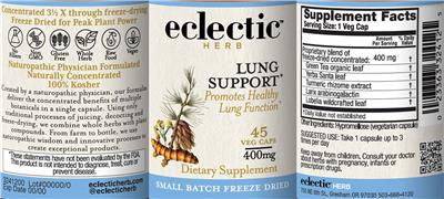 Lung Support 400 mg label