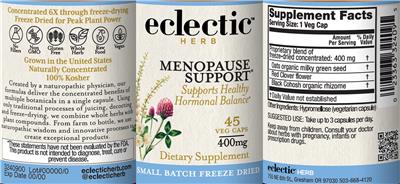 Menopause Support label