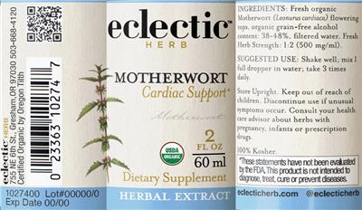 Motherwort label