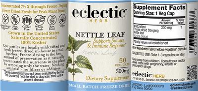 Nettle Leaf 300 mg label