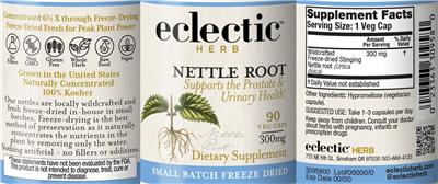 Nettle Root 300 mg label