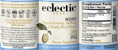 Noni 375 mg label
