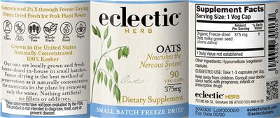 Oats 375 mg label