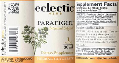 ParaFight Glycerite label
