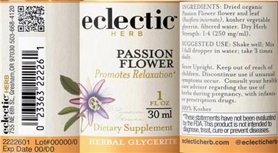 Passion Flower Glycerite label