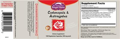 Codonopsis & Astragalus label