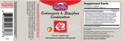 Codonopsis & Zizyphus Combination label