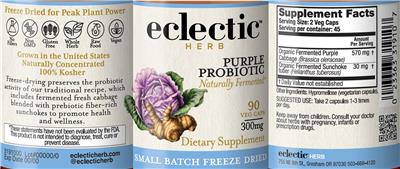 Purple Probiotic 300 mg label