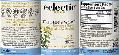 St. John's Wort 300 mg label