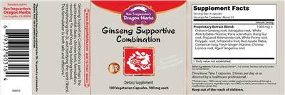 Ginseng Supportive Combination label