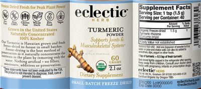 Turmeric Powder label