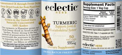 Turmeric 395 mg label