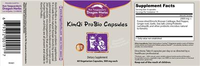 KimQi ProBio Capsules label