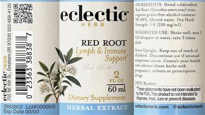 Red Root label