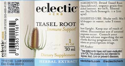 Teasel Root label
