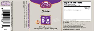 Salvia 500 mg label