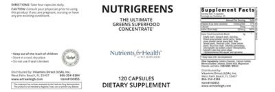 Nutrigreens label
