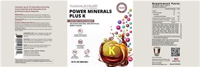 Power Minerals plus K label