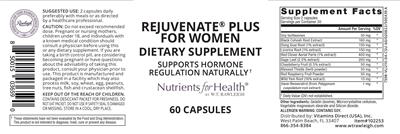 Rejuvenate Plus for Women label