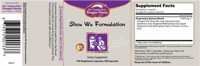Shou Wu Formulation label