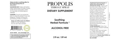 Propolis Throat Spray label