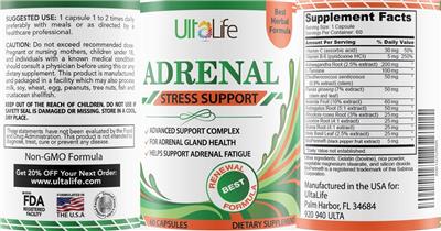 Adrenal Stress Support label
