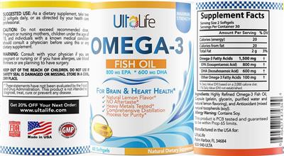 Omega-3 Natural Lemon Flavor label