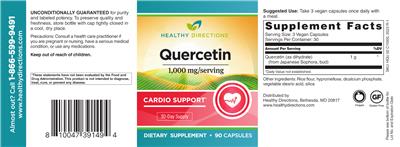 Quercetin 1,000 mg label