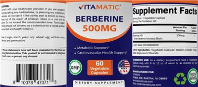Berberine 500 mg label